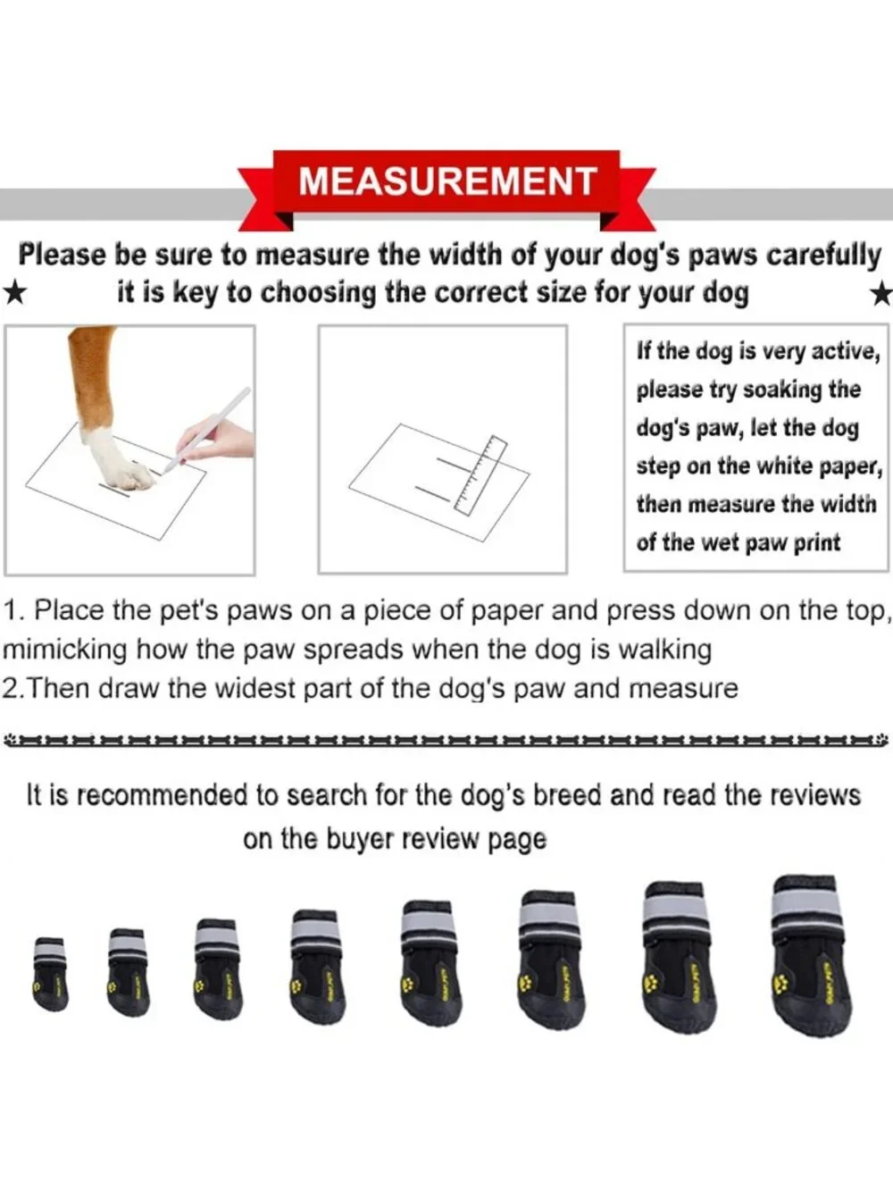 Waterproof Dog Boots for Large & Medium Dogs | Winter & Summer Paw Protectors